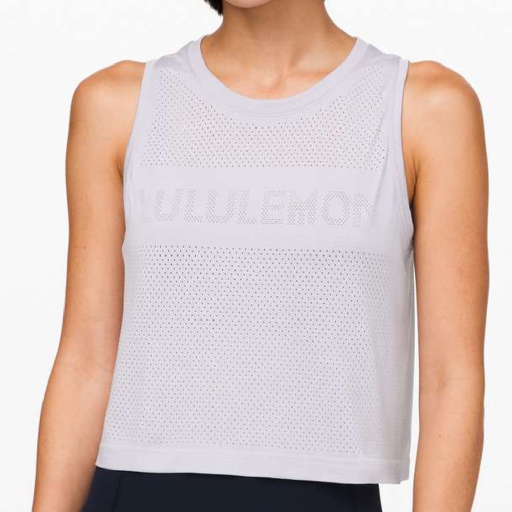 Lululemon Breeze By Muscle Crop Tank *lululemon Silver Lilac